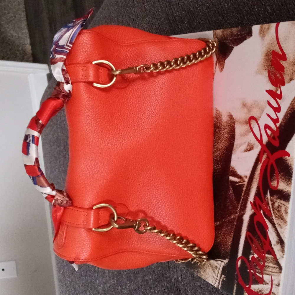 ๐Polo Ralph Lauren๐ - Orange Vachetta "School" Crossbody Satchel - Picture 3 of 16